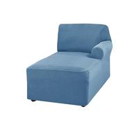 HUIZHENSHENG Modern Polar Fleece Sectional Sofa Slipcover,Jacquard Chaise Lounge Cover,Stretch Left/Right Armchair Cover for Loveseat L Shaped Sofa(Size:Chaise Lounge,Color:Dust Blue)