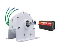 HUIZHITENGDA 12v, Generatore A Magnete Permanente 4000W 12V-220V A Basso RPM con Base, Alternatori AC con Inverter di Potenza, Generatore Senza Ingranaggi Adatto per Energia Eolica/Idroelettrica