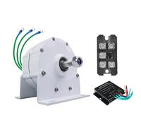 HUIZHITENGDA Generatore a magneti permanenti Senza Ingranaggi trifase 3500W 12V 24V 48V con Base 400 RPM Alternatori AC Adatti per Turbine idrauliche/eoliche (Bianco, 220V),220v