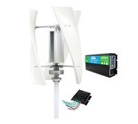 HUIZHITENGDA Generatore A Turbina Eolica Verticale da 1500W, 48V 24V 12V 220V con Controller, Bassa Rumorosità, Turbina Eolica A 3 Pale per Energia Domestica/Illuminazione Stradale (Bianco),24v
