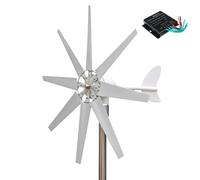 HUIZHITENGDA Generatore di turbina eolica ad ASSE Verticale 20000W 12V-220V | Per aree residenziali/stradali, con controller, fibra di nylon 8 pale, forte capacità di resistenza al vento