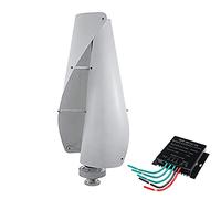 HUIZHITENGDA Generatore Eolico, 5000W 24V 48V 220V Turbina Eolica Verticale con Controller MPPT Turbina Solare Portatile Adatta per Illuminazione di Cortile/Strada,24V