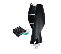 HUIZHITENGDA Generatore Eolico da 9000W, Kit Generatore Eolico Verticale 12V 24V 48V 220V, Kit Turbina Eolica a 2 Pale a Spirale con Controller MPPT (Nero),24V