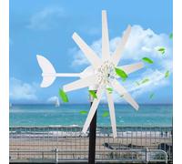 HUIZHITENGDA Generatore Eolico Ecologico da 3000W con 8 Pale, Kit Turbina Eolica off-Grid 12V 24V 48V con Controller MPPT per Barche, Gazebo, Chalet o Case Mobili,24v