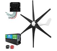 HUIZHITENGDA Generatore Eolico Silenzioso 20000W 12V - Kit di Turbine Eoliche Orizzontali a 6 Pale a Basso RPM per Casa, con Controller MPPT per RV, Campeggio e Vita Fuori Rete,48v