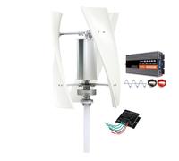 HUIZHITENGDA Generatore Verticale a Magneti Permanenti a 3 Pale da 6000W | Generatore Eolico Silenzioso A 3 Pale in Lega Di Alluminio 12V/24V/48V/220V Con Controller MPPT Per La Casa