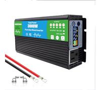 HUIZHITENGDA Inverter a Onda sinusoidale Pura da 72V a 110V, 3000W DC 48V-72V a convertitore AC 120V 240V, Inverter ad Alta efficienza con 2 Prese AC e Telecomando per casa, RV,60VTO220V60hz