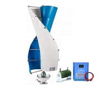 HUIZHITENGDA Kit Generatore Turbina Eolica 10000W 12V-220V Portatile con 2 Pale/Controller, Turbina Eolica Avviabile a velocità del Vento di 2,5M/S,24v