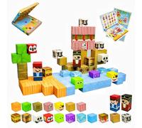 HUIZHOU Set di blocchi magnetici, blocchi magnetici, per bambini, giocattolo educativo per lo sviluppo mentale, creatività, mattoncini magnetici per bambini 3-8 anni (nave pirata, 100 pezzi)