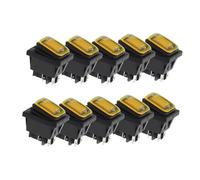 HUJWLBWF 10 Pezzi 2D4P-GIALLO 12 V KCD4 Interruttore a Scatto Quattro Piedi ON off Rosso Verde con luci 4 Pin