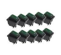HUJWLBWF 10 Pezzi 2D4P-GREEN 220 V KCD4 Interruttore a Scatto a Quattro Piedi ON off Rosso Verde con luci 4 Pin