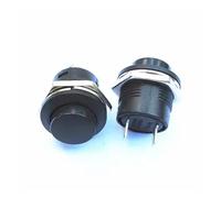 HUJWLBWF 5PCS R13-507 Series Black Push Button Switch 16 mm Since The Reset Circular Button Switch