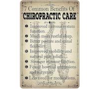 HUJWLBWF 7 Common Benefits of Chiropractic Care Knowledge Vintage Tin Sign Chiropractor Office Wall Decor Metal 8 X 12 in