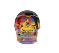 HUJWLBWF Crystal Clear Skull Sculpture - Handcrafted Gemstone Art for Halloween Décor, Home, or Gift(Champagnecolor,8 * 5CM)