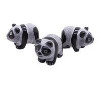 HUJWLBWF Crystal Obsidian Bear Panda Statue Animal Craft Small Ornament Home Decor Gift (Size : 3pcs)