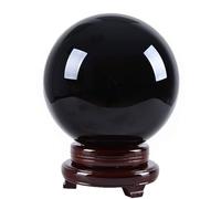 HUJWLBWF Crystal Sphere Ball Obsidian Crystals Black Home Decorations Ornaments,4.7"(12cm)