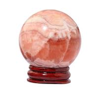 HUJWLBWF Crystal Sphere with Stand,Polished Red Meat Stone Ball Gemstone for Decoration And Feng Shui Ornament Gifts,90~100mm