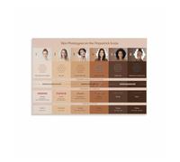 HUJWLBWF Esthetician Training Metal Sign 6 Skin Types Chart Tone Scale Reference Guide for Makeup Artists Salon Clinic Decor (8 X 12 in)