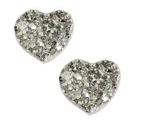 HUJWLBWF Pyrite Heart Crystal Cluster High Iron Crystals Stone for Increased Willpower And Manifestation,2PCS
