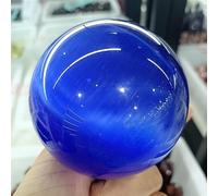 HUJWLBWF Quartz Crystal Ball Magic Cat's Eye Degaussing Home Office Decor Gem Ornaments (Color : Azul, Size 80mm)