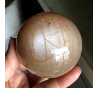 HUJWLBWF Stone Orange Moonstone Ball Crystal Shiny Tabletop Ornament Room Decoration Ornaments (Size : 51-60mm)