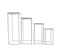 HuKaiL 4 supporti per fiori in metallo, colore bianco, per matrimoni, colonne, per vasi d'oro, colonna decorativa, per matrimoni, centrotavola, tavoli, soggiorno, bar, 45/60/75/90 cm