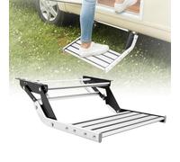 HuKaiL Pedana manuale per roulotte, 55 cm, doppio gradino di pedale, accessori per roulotte, camion con capacità di carico di 150 kg, gradini di ingresso per campeggio, camper, rimorchi da viaggio, 54