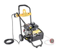 HuKaiL Rondella ad alta pressione a benzina, 7,5 CV, 180 bar, 3400 giri/min, motore con 5 ugelli selezionabili, idropulitrice a vapore con tubo spray da 8 m, per carreggiate, auto, tetti, 87 x 92 cm