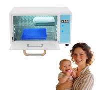 HuKaiL Sterilizzatore UV da 10 l, sterilizzatore ad aria calda 75 ℃ con 2 ripiani, sterilizzatori da 120 W, disinfettante con modalità sterilità 24 ore per vestiti, strumenti di bellezza