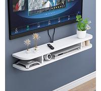 HUKECAR Mobile porta TV galleggiante, mensola sospesa, Scaffale multimediale per decoder via cavo Router Lettori DVD, 60cm, Colore: A