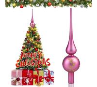 Hukermoon Puntale per Albero di Natale, Cima Albero di Natale 26 cm, Puntale Vetro Albero di Natale, Punta Albero di Natale, Christmas Tree Topper per Decorazione Albero di Natale (Viola Opaco)