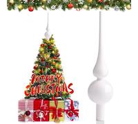 Hukermoon Puntale per Albero di Natale, Cima Albero di Natale 26 cm, Puntale Vetro Albero di Natale, Punta Albero di Natale, Christmas Tree Topper per Decorazione Albero di Natale (Bianco Porcellana)