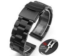 HUKILU yaoqijie Cinturino in metallo 316L massiccio Bracciale in acciaio inossidabile 18mm20mm 22mm 24mm Orologio GT4/GT3 46mm Cintura for cinturino da polso di lusso lasting(Black-Solid Buckle,20mm)