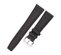 HUKILU yaoqijie - Cinturino in nylon + cinturino in vera pelle 20 mm 21 mm 22 mm nero verde blu donne uomini cinturino con fibbia lasting, Nero / Argento (Black Silver Buckle), 22mm
