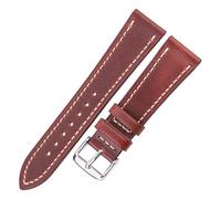 HUKILU yaoqijie Cinturino orologio in pelle di mucca 18mm 20mm 22mm 24mm Cinturini in pelle bovina marrone blu rosso verde con fibbia in acciaio inossidabile argento lasting(Brown,20mm Gear s2)