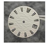 HUKILU yaoqijie Quadrante dell'orologio da 28,5 mm for movimento NH35/NH36/4R/6R C3 Forte motivo a onde luminose verdi Orologi Accessori di ricambio for orologi lasting(White)