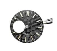 HUKILU yaoqijie Quadrante dell'orologio da 28,5 mm, modifica luminosa verde, accessori for orologi, quadranti con texture subacquea for movimento NH38/NH34 lasting(schwarz)