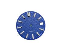 HUKILU yaoqijie Quadrante luminoso verde da 28,5 mm con calendario singolo, data, modifica dei quadranti degli orologi, accessori for orologi for movimento NH35/NH36 lasting(Blu)