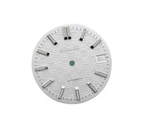 HUKILU yaoqijie Quadrante luminoso verde da 28,5 mm con calendario singolo, data, modifica dei quadranti degli orologi, accessori for orologi for movimento NH35/NH36 lasting(White)