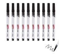 Hukneqn 10PCS Pennarelli Indelebili Neri set, permanent marker Neri, Pennarello Indelebile Punta Fine, Punta Fine 0.6 mm, Ideali per Superfici Varie, Perfetti per Scuola, Università, Ufficio