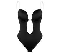 HUKYKZZS Body Da Donna Con Reggiseno Aderente Con Cinturino Invisibile, Scollo Profondo, Senza Schienale, Modellante Per Il Controllo Della Pancia, Abito Da Sera,Nero,S