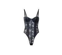 HUKYKZZS Body In Pizzo Per Donna Corpi Sexy Top Da Donna Elegante Autunno Solido Aderente A Costine,Nero,l