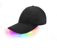 HULA Cappello LED, Berretto da Baseball Illuminato Cappello da Baseball con Bagliore Flash Cappello da Baseball a LED Berretto Illuminato a LED (Nero Cappello, Multicolore)