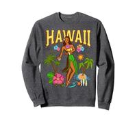 Hula Girl Hawaii Aloha Beach Vibes Retro Pinup Hawaiana Felpa