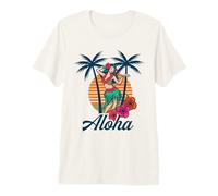 Hula Girl Tropical Island Dance Design Hawaiian Paradise Maglietta Premium