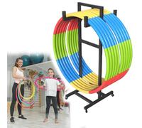Hula Hoop Display Stand con ruote - Fitness Hoop e Jump Rope Storage Cart per ginnastica e attrezzature fitness