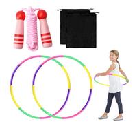 Hula Hoop - Hula Hoop per bambini, con corda per saltare, hula hoop per bambini a partire dai 4 anni, 8 pezzi, design rimovibile e regolabile, per ginnastica, fitness, danza