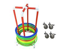Hula Hoop Organizer Carrello con Ruote Universali, Supporto Portatile in PVC per Fitness Hoops, Ideale per Scuole e Palestre