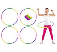 Hula Hoop per Bambini,4pcs Hula Hoop Fitness,Hula Hoop Plastica Rimovibile,Plastica Staccabile Hula Fitness Hoop per Bambin,7 giunzioni per hula hoop,Per interni ed esterni fitness