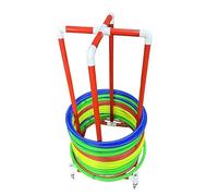 Hula Hoop portatile rack di stoccaggio con ruote, supporto regolabile per palestra e organizzazione di classe PE